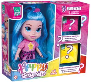 BONECA HAPPY SURPRISE CABELO AZUL Cod. 720A
